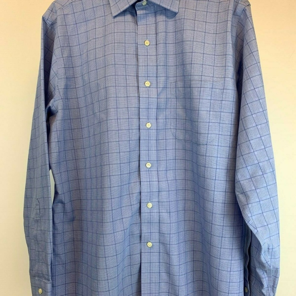Brooks Brothers Men's Blue Plaid Dress Shirt